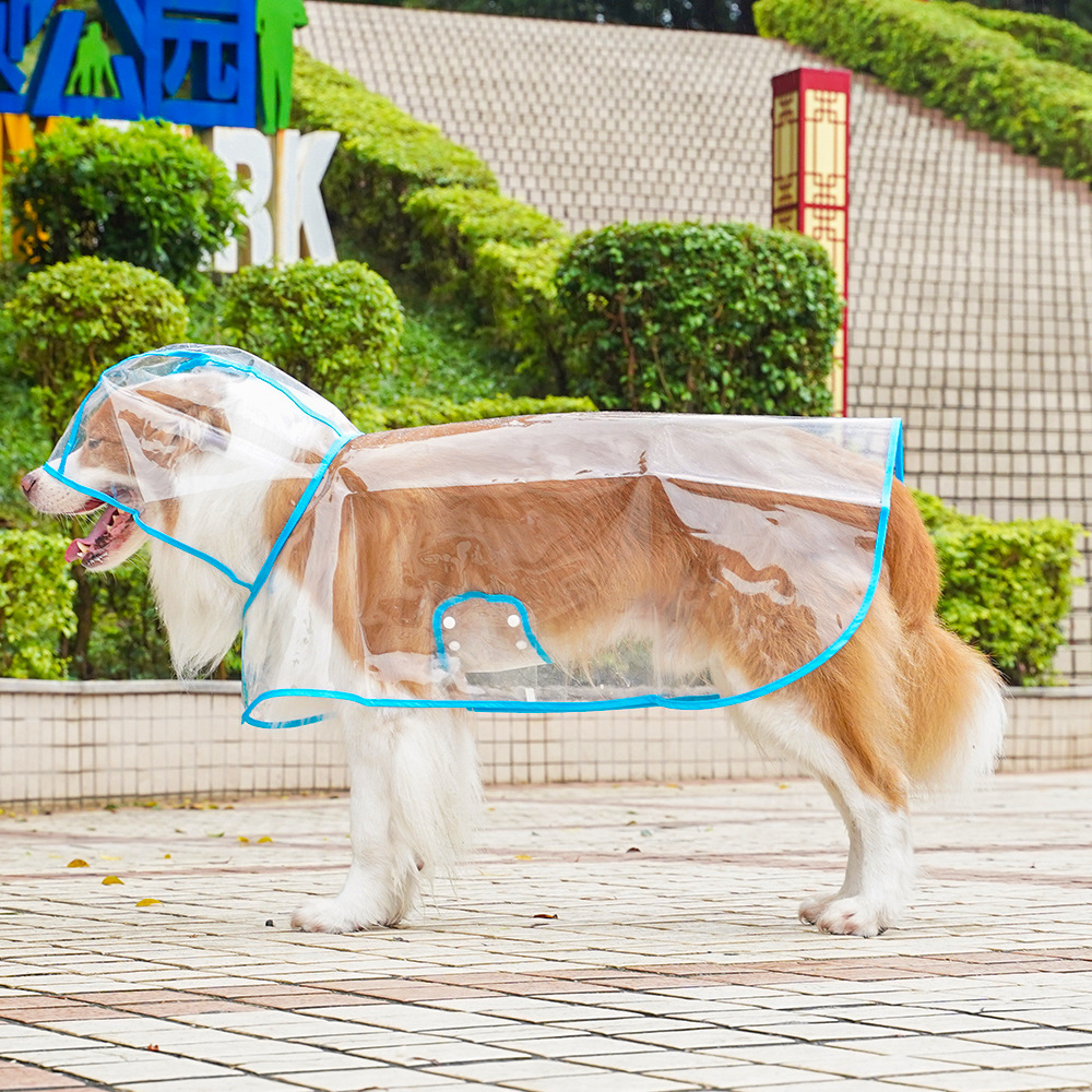 宠物亚马逊跨境大狗透明外出雨衣金毛拉布拉多边牧大型犬 狗狗衣服